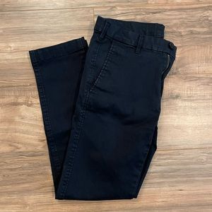 Navy Flat Slim Pants from Uniqlo